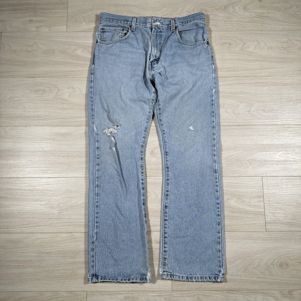 Y2K Levi's 517‎ Jeans Size 32x30 Bootcut Light Wash Grunge Faded Cowboy Whisker